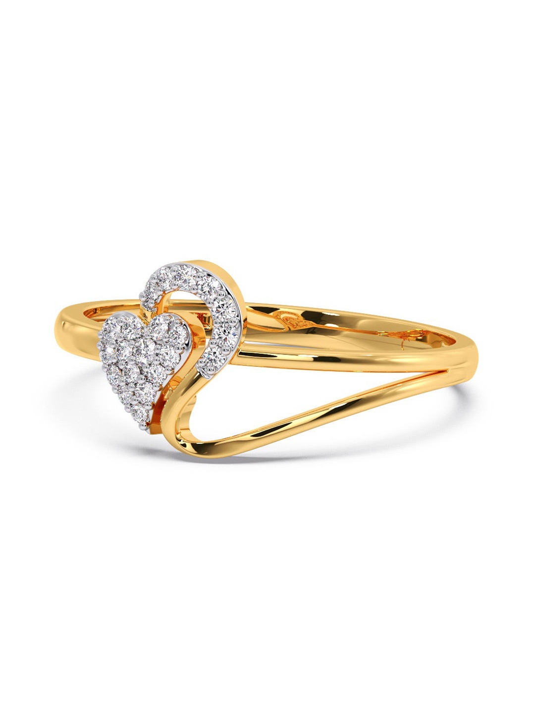 

CANDERE A KALYAN JEWELLERS COMPANY 18KT Gold Diamond Studded Finger Ring-1.35gm