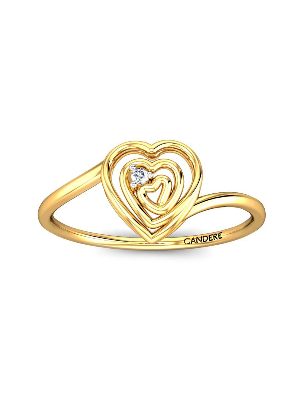 

CANDERE A KALYAN JEWELLERS COMPANY 14KT Gold Diamond Studded Finger Ring-1.77gm