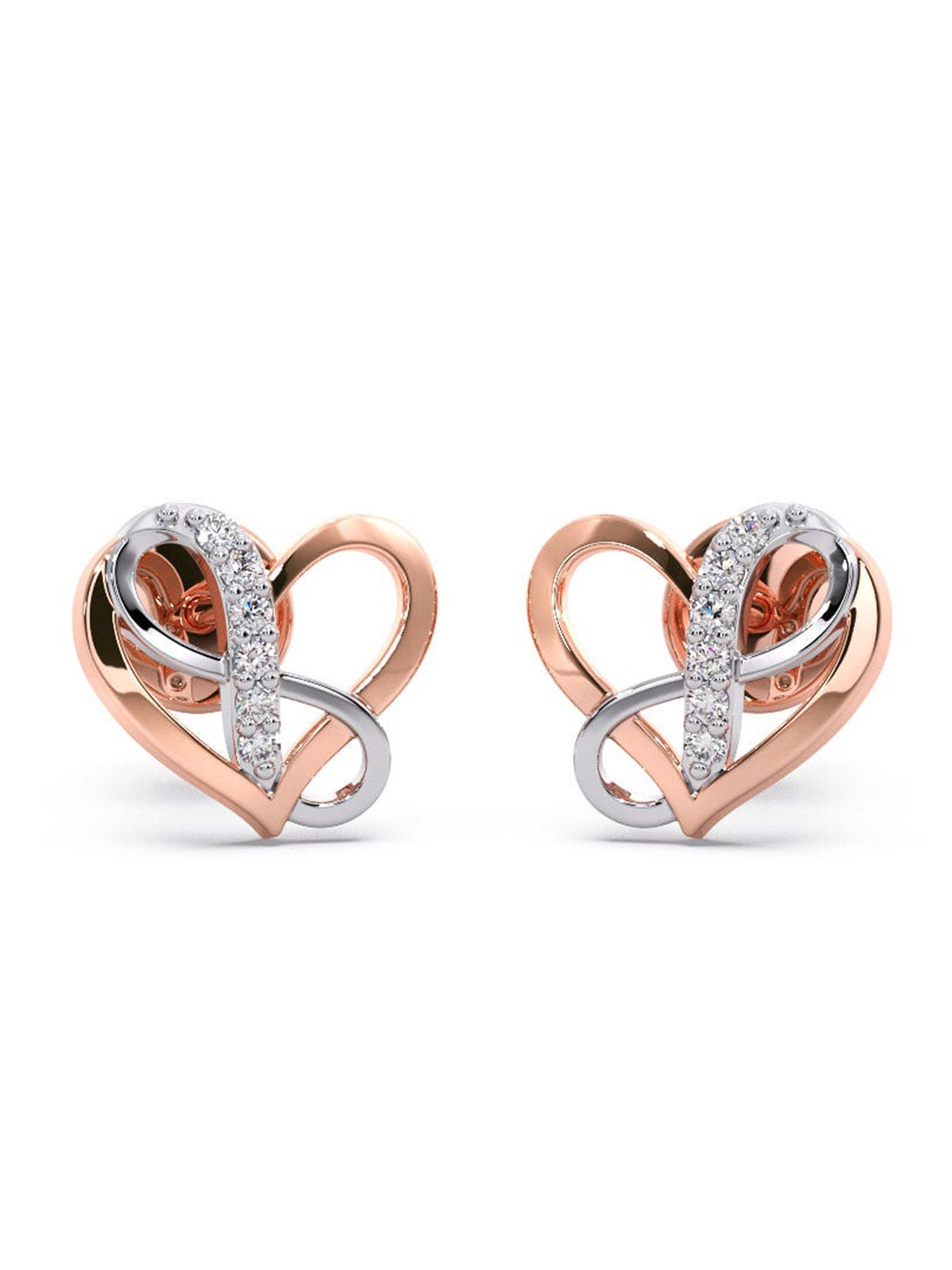 

CANDERE A KALYAN JEWELLERS COMPANY 18KT Rose Gold Diamond Studded Earrings-1.86gm