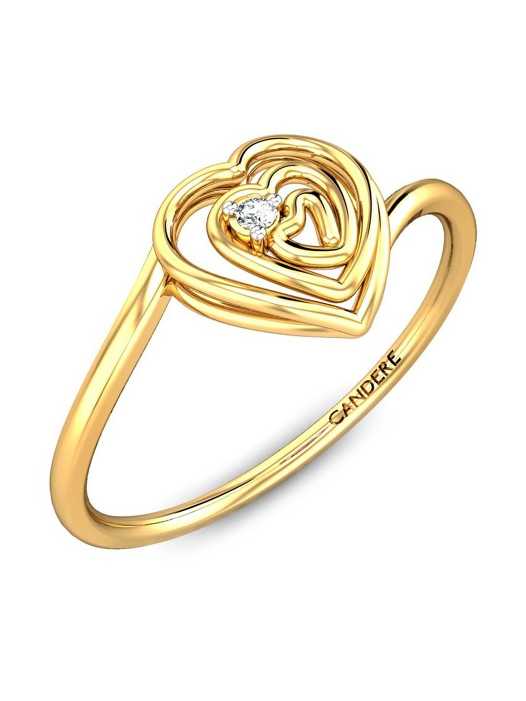 

CANDERE A KALYAN JEWELLERS COMPANY 14KT Gold Diamond Studded Finger Ring-2.05gm