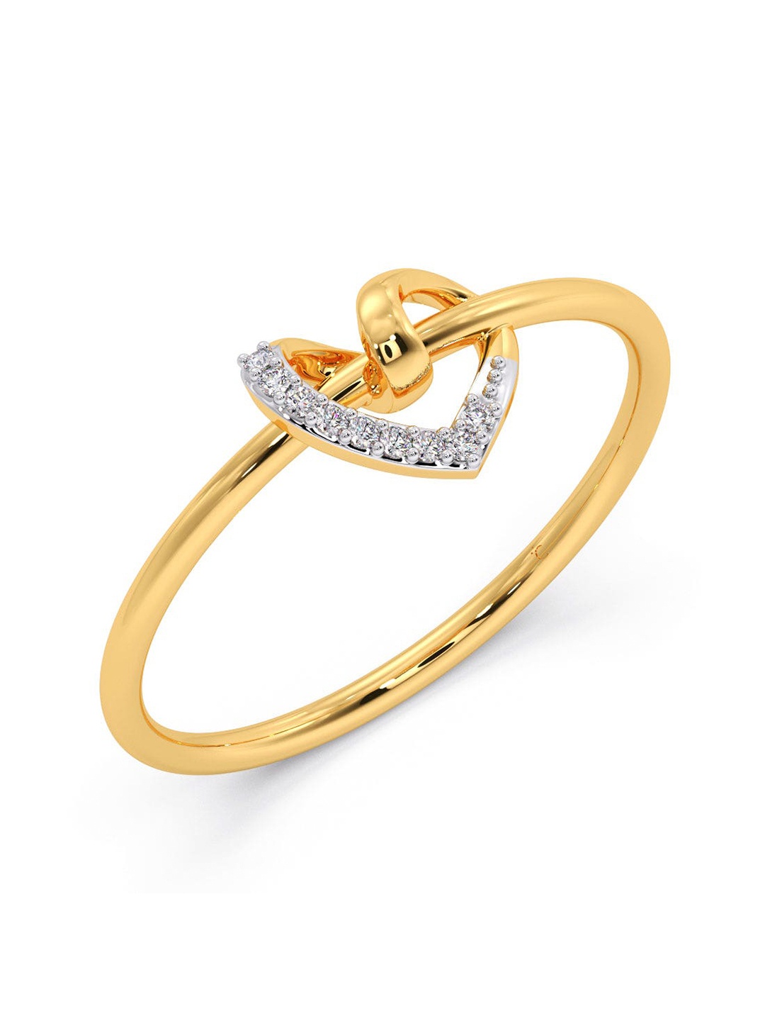 

CANDERE A KALYAN JEWELLERS COMPANY 14KT Gold Diamond Studded Finger Ring-0.93gm