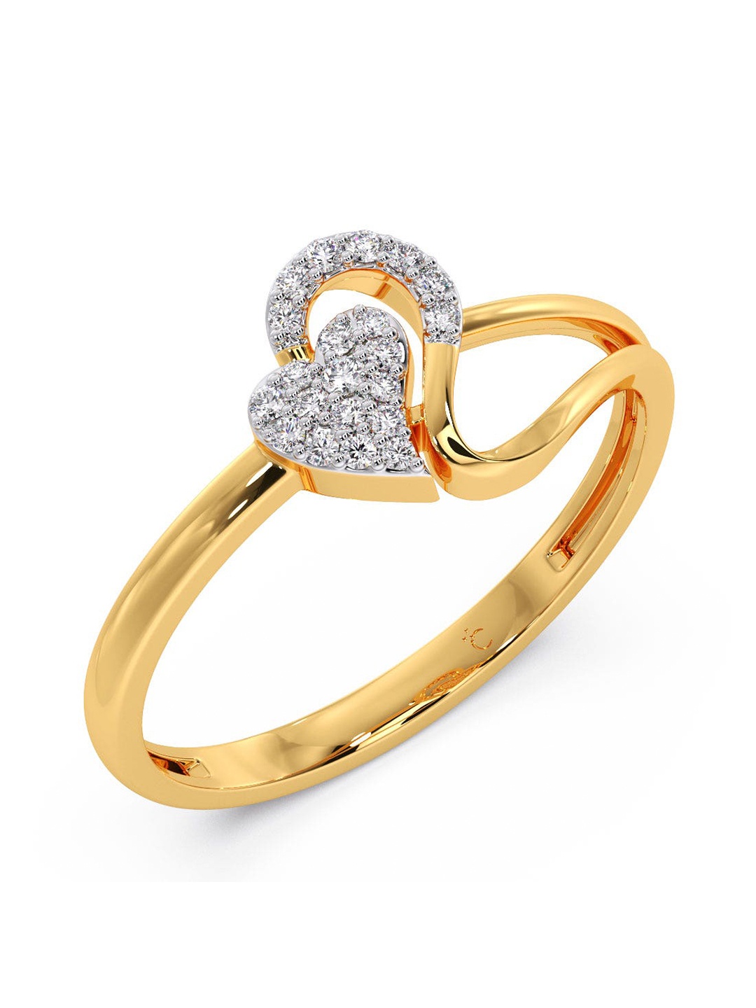 

CANDERE A KALYAN JEWELLERS COMPANY 14KT Gold Diamond Studded Finger Ring-1.17gm