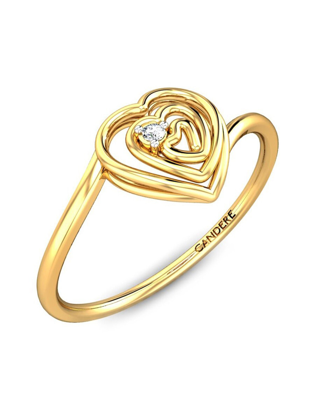 

CANDERE A KALYAN JEWELLERS COMPANY 14KT Gold Diamond Studded Finger Ring 2.16 g