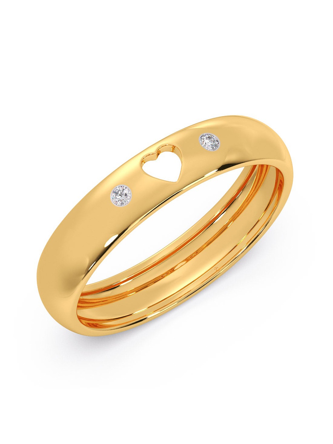 

CANDERE A KALYAN JEWELLERS COMPANY 14KT Gold Diamond Studded Ring-1.92gm