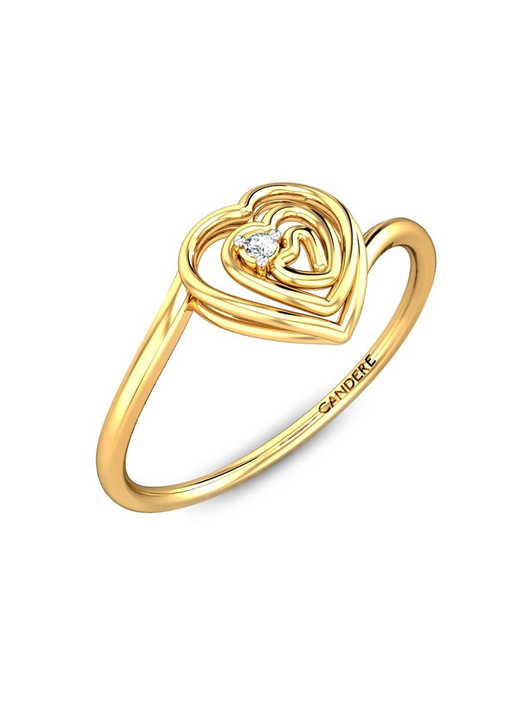 

CANDERE A KALYAN JEWELLERS COMPANY 14KT Gold Diamond-Studded Ring-1.98gm