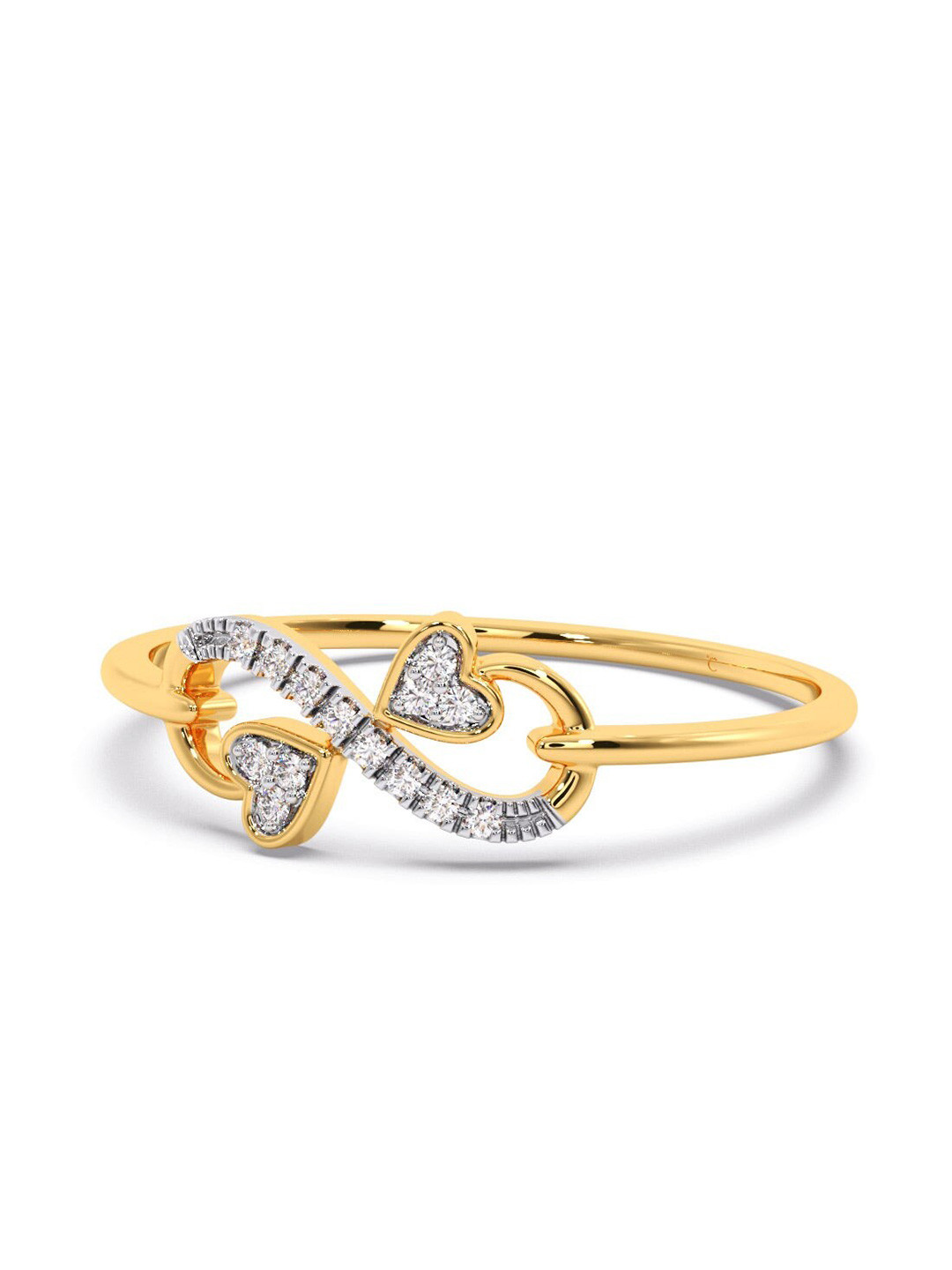 

CANDERE A KALYAN JEWELLERS COMPANY 14KT Gold Diamond-Studded Ring-0.65gm