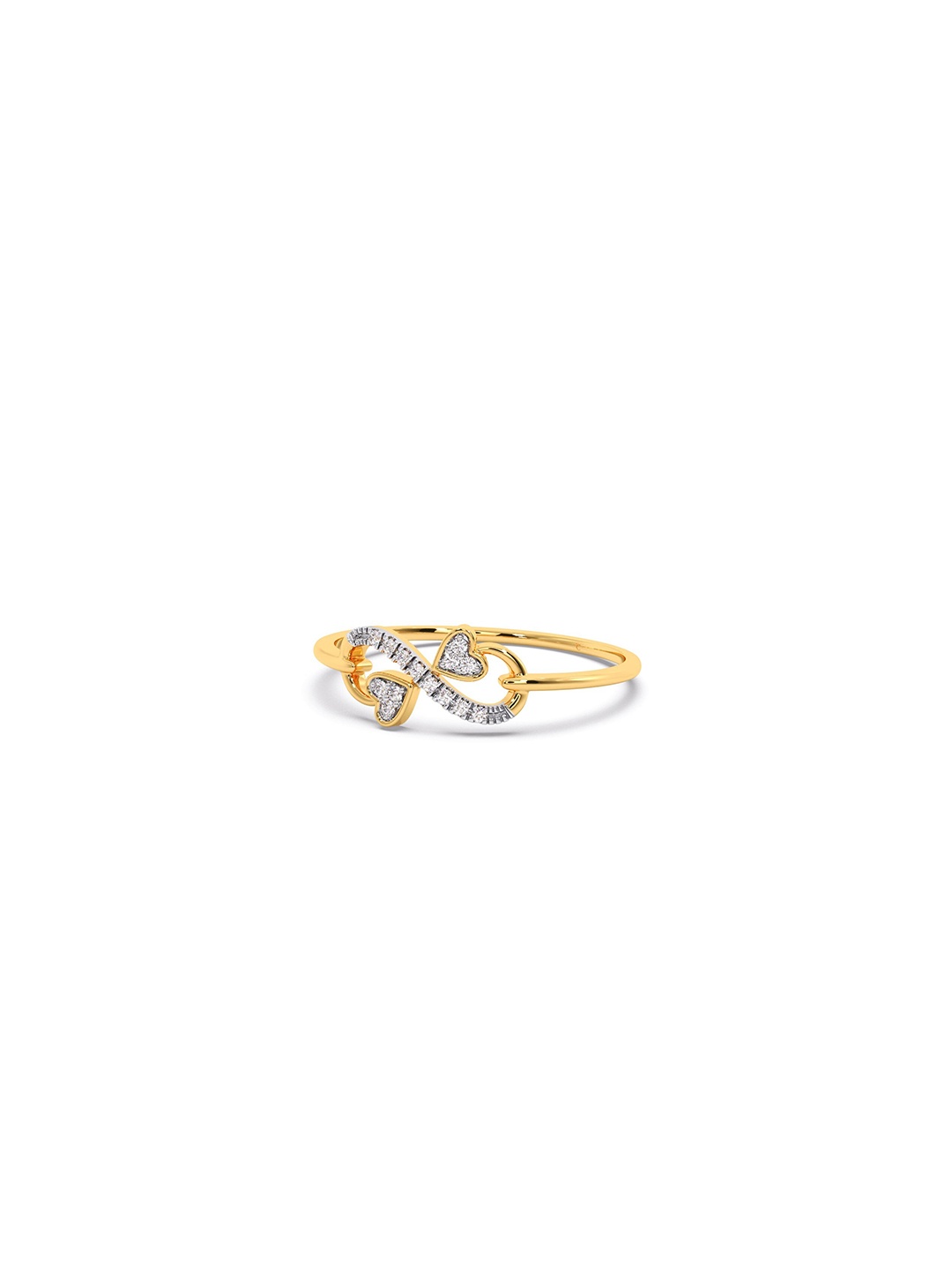 

CANDERE A KALYAN JEWELLERS COMPANY 14KT Gold Diamond Studded Finger Ring-0.55gm