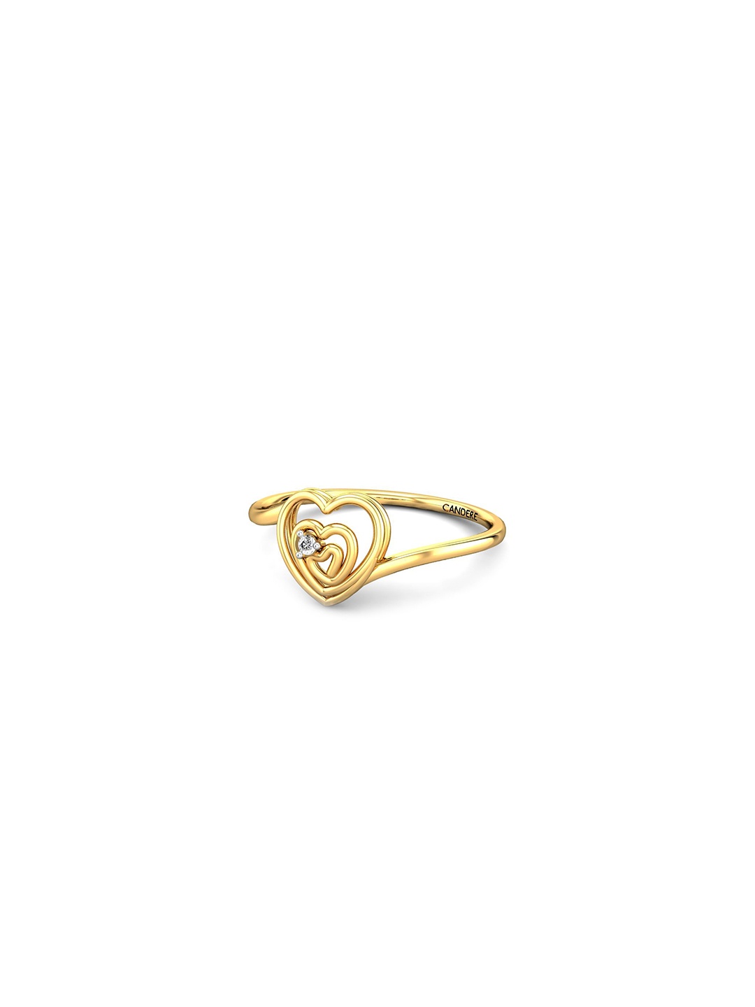 

CANDERE A KALYAN JEWELLERS COMPANY 14KT Gold Diamond Studded Finger Ring-1.95gm