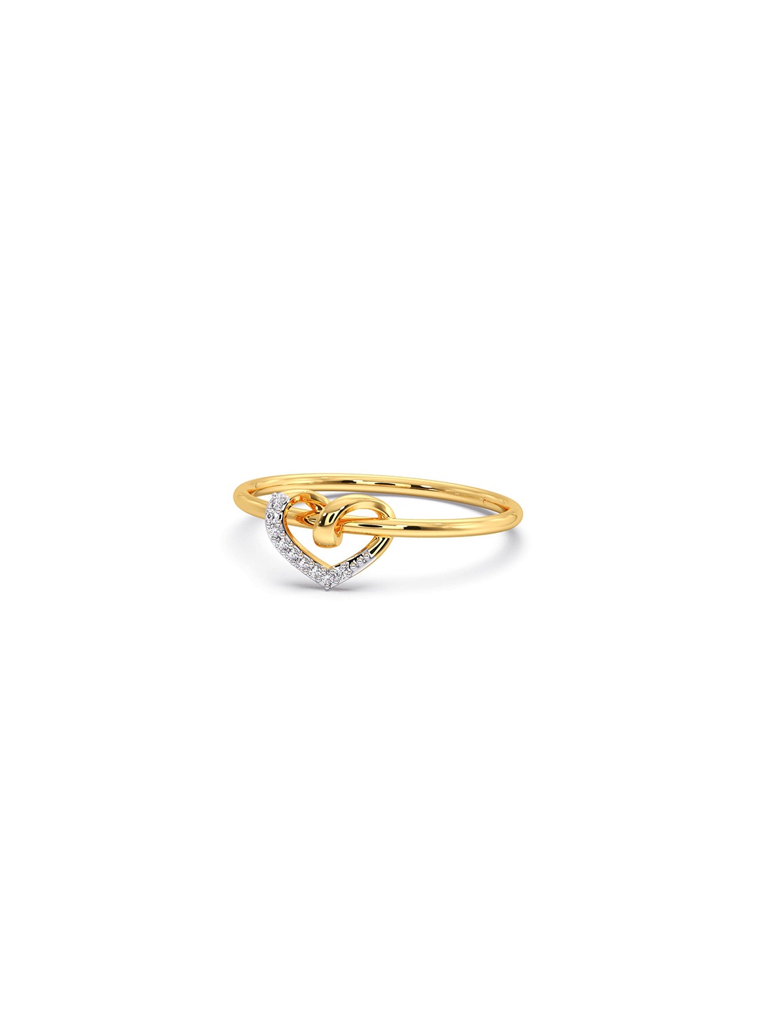 

CANDERE A KALYAN JEWELLERS COMPANY 14KT Gold Diamond Studded Finger Ring-0.88gm