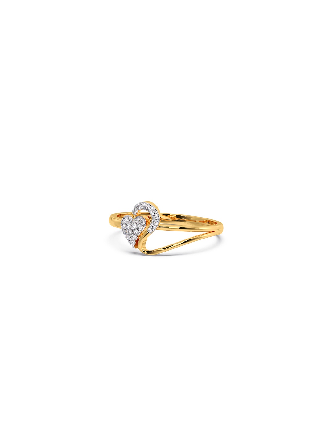 

CANDERE A KALYAN JEWELLERS COMPANY 14KT Gold Diamond Studded Finger Ring-1.44gm