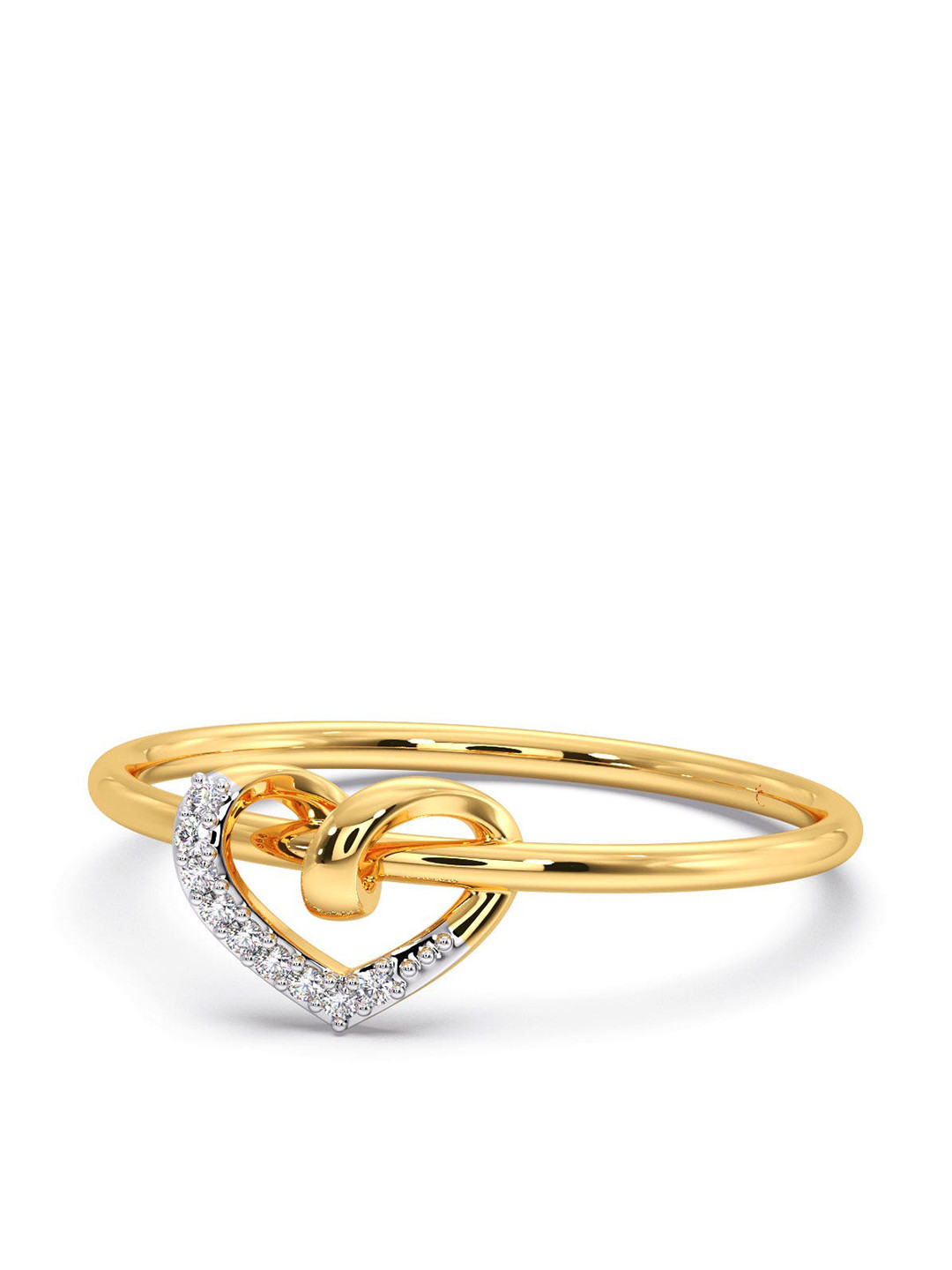

CANDERE A KALYAN JEWELLERS COMPANY 14KT Gold Diamond-Studded Ring-0.8gm
