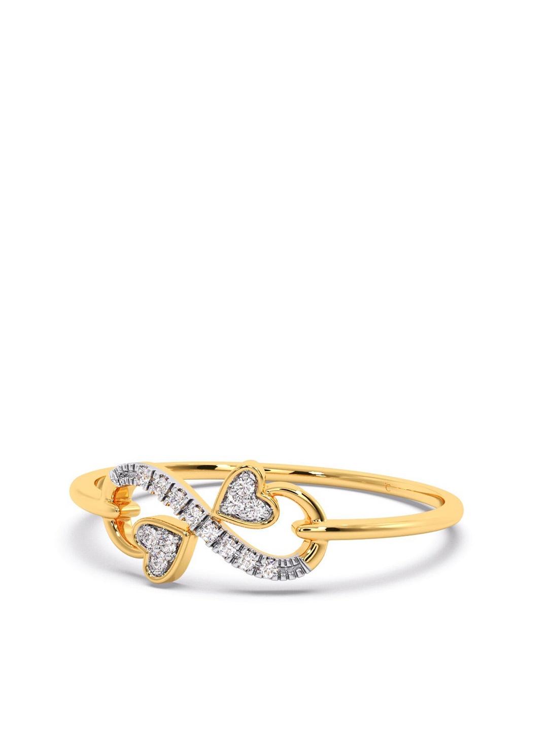 

CANDERE A KALYAN JEWELLERS COMPANY 18KT Gold Diamond-Studded Ring-0.75gm