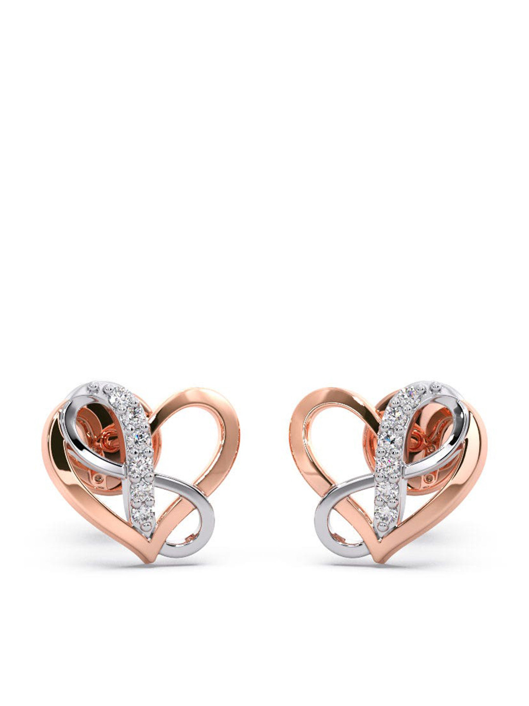 

CANDERE A KALYAN JEWELLERS COMPANY 14KT Rose Gold Diamond Studded Earrings-1.58gm