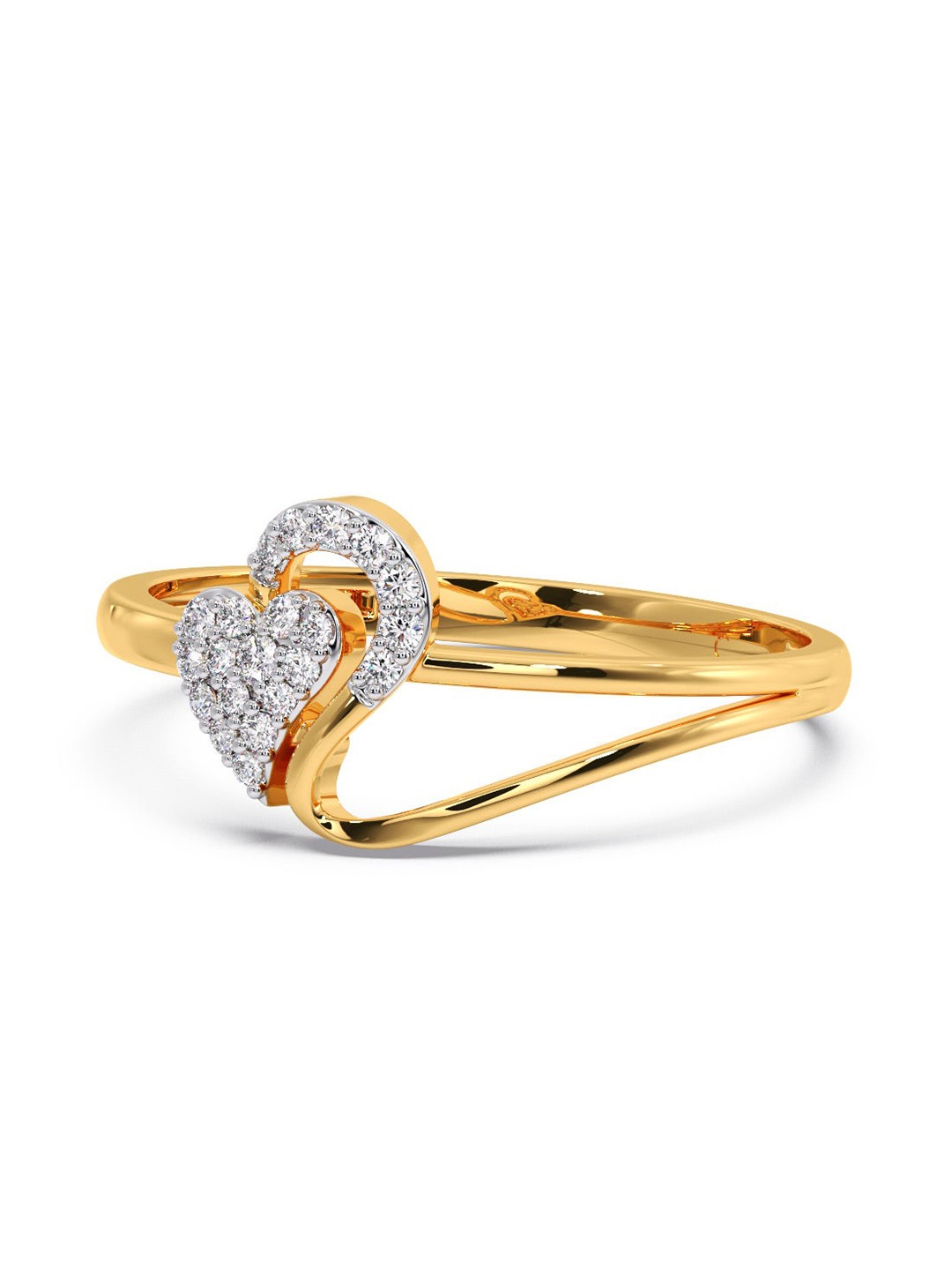 

CANDERE A KALYAN JEWELLERS COMPANY 14KT Gold Diamond-Studded Ring-1.36gm