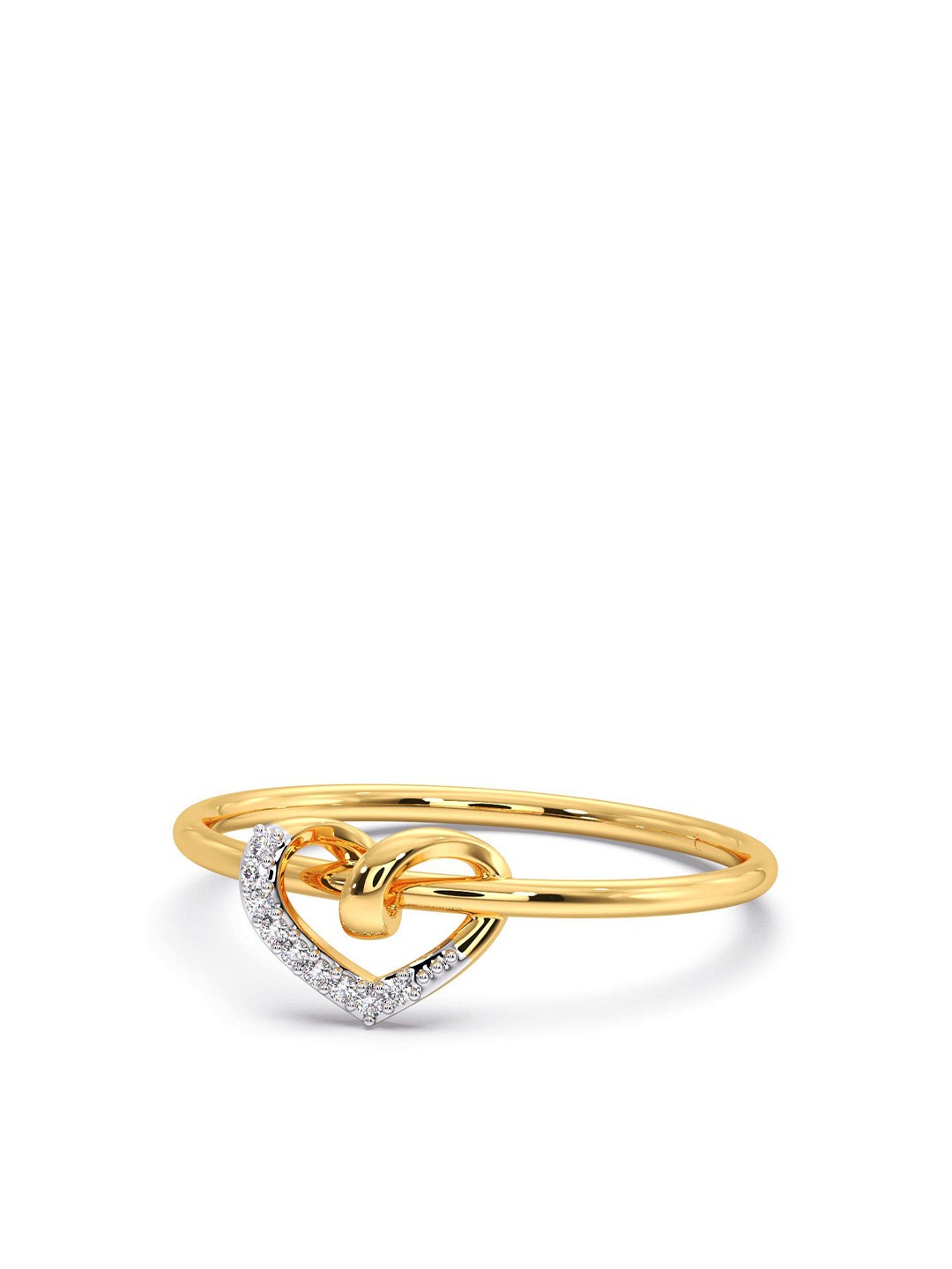 

CANDERE A KALYAN JEWELLERS COMPANY 18KT Gold Diamond Studded Ring-0.89gm