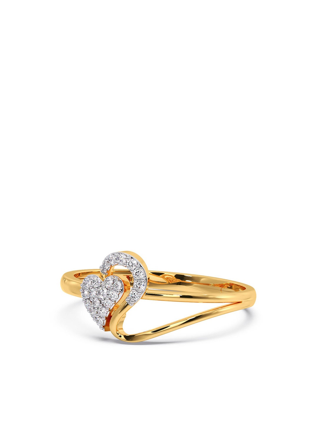 

CANDERE A KALYAN JEWELLERS COMPANY 18KT Gold Diamond Studded Ring-1.33gm