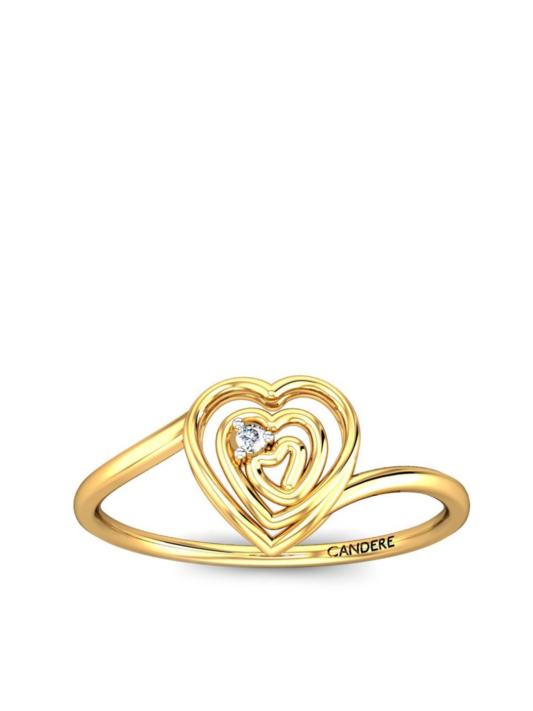

CANDERE A KALYAN JEWELLERS COMPANY 18KT Gold Diamond Studded Ring-2.08gm