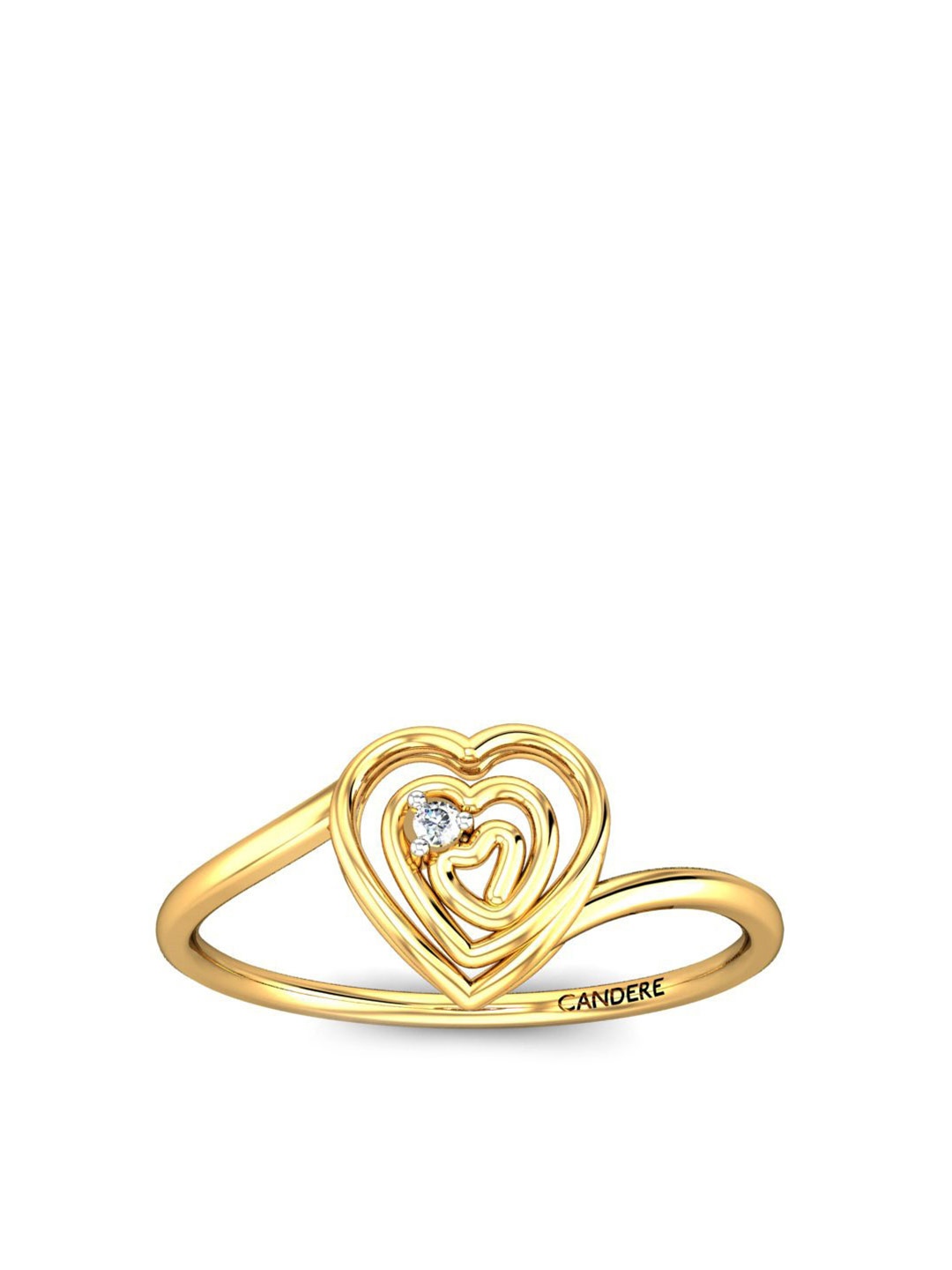 

CANDERE A KALYAN JEWELLERS COMPANY 14KT Gold Diamond Studded Ring-2.13gm