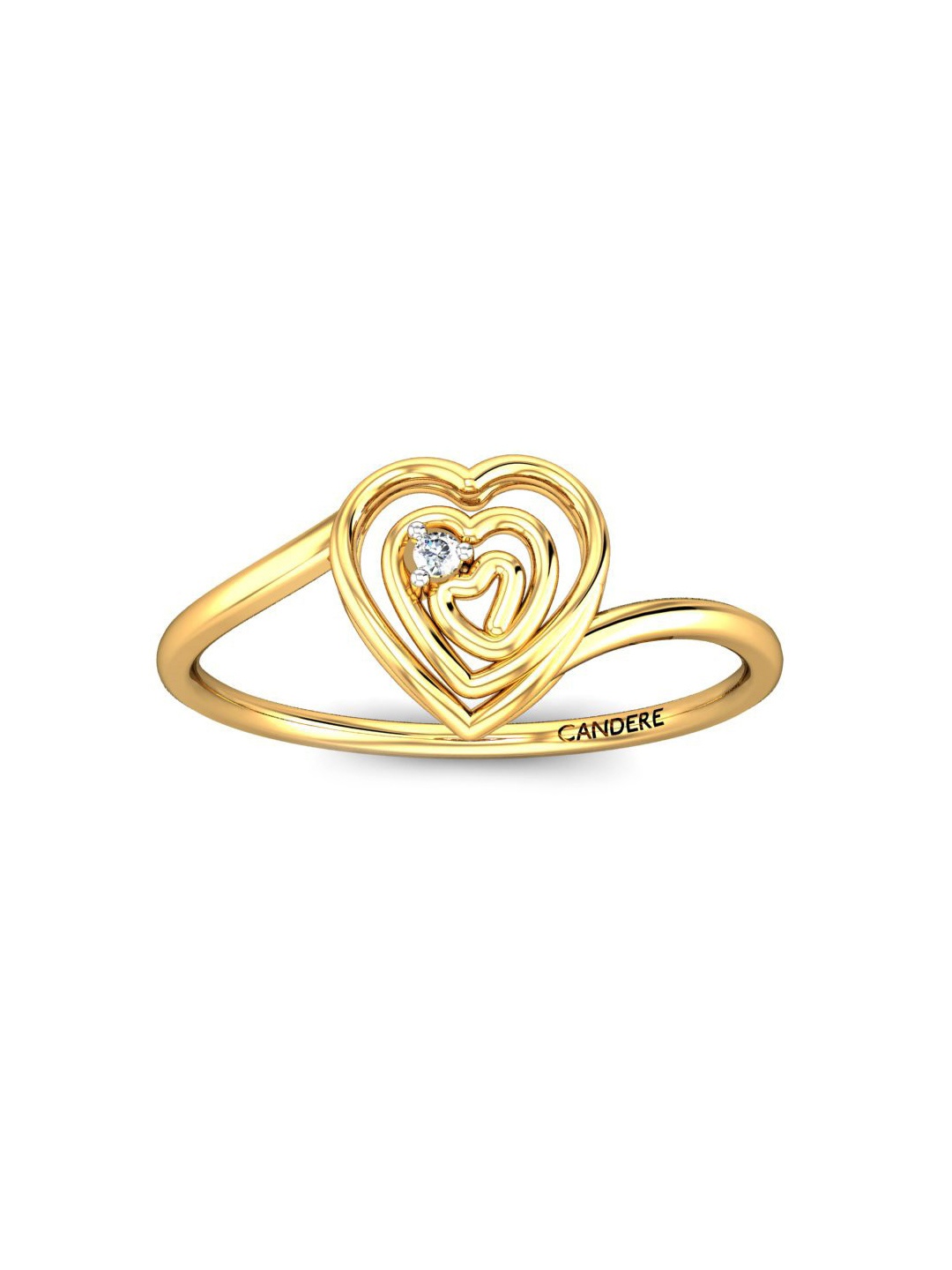 

CANDERE A KALYAN JEWELLERS COMPANY 14KT Gold Diamond Studded Ring-1.87gm