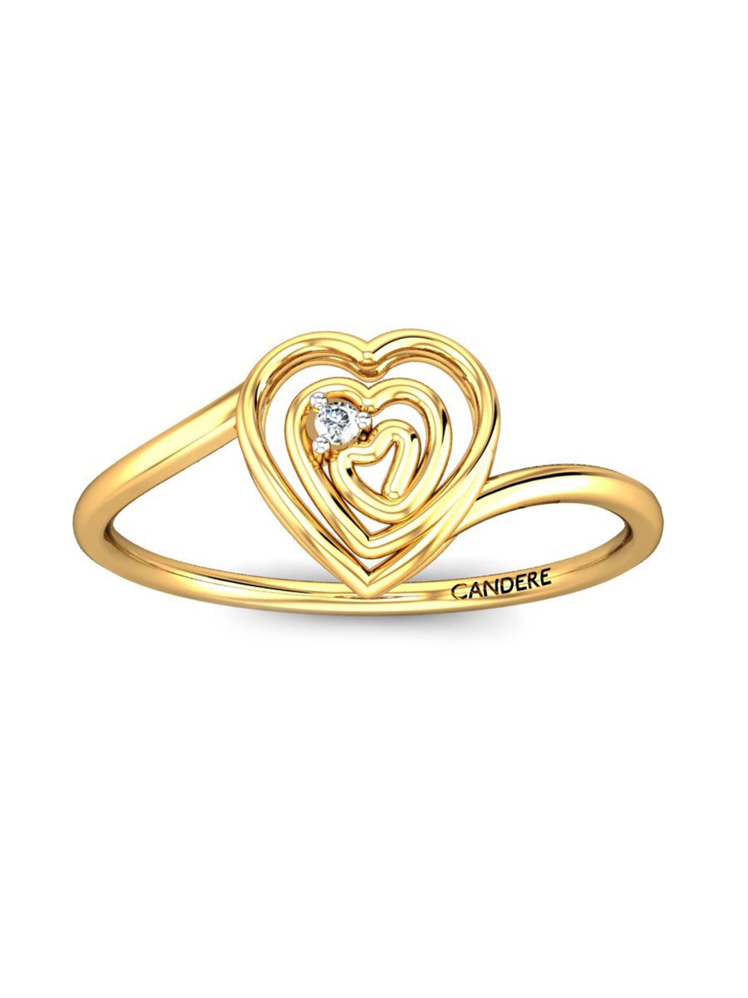 

CANDERE A KALYAN JEWELLERS COMPANY 14KT Gold Diamond Studded Ring-2.02gm