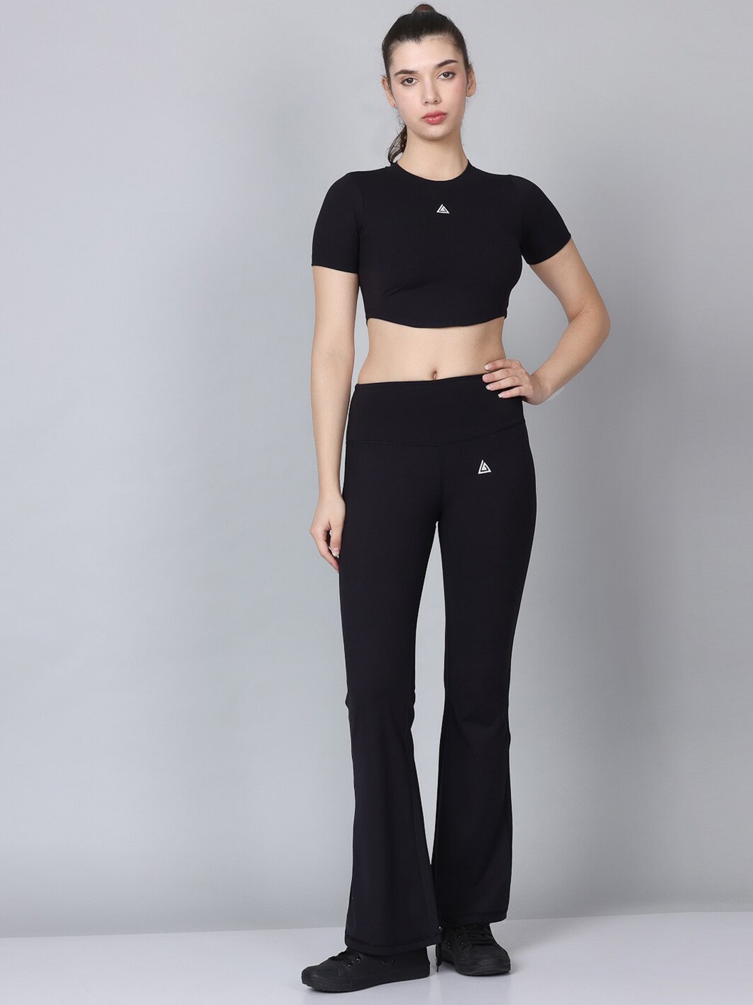 

Aesthetic Bodies Printed Top With Trousers Sports Co-Ords, Black