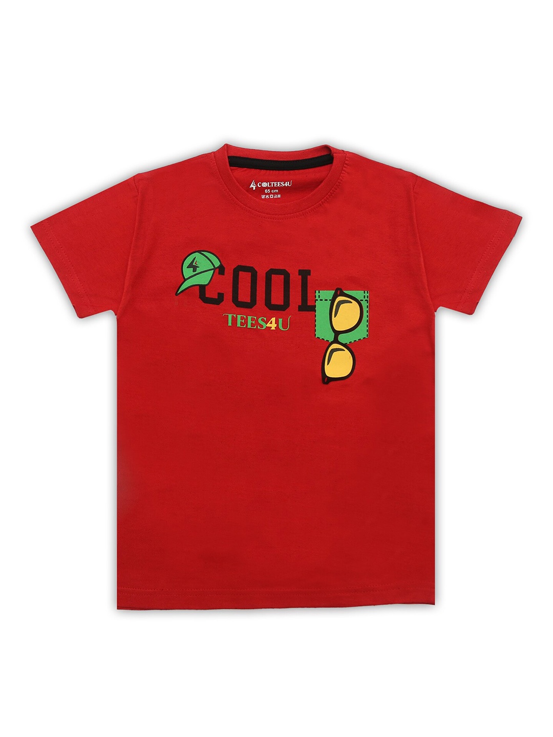 

CoolTees4U Boys Typography Printed Pure Cotton T-shirt, Red
