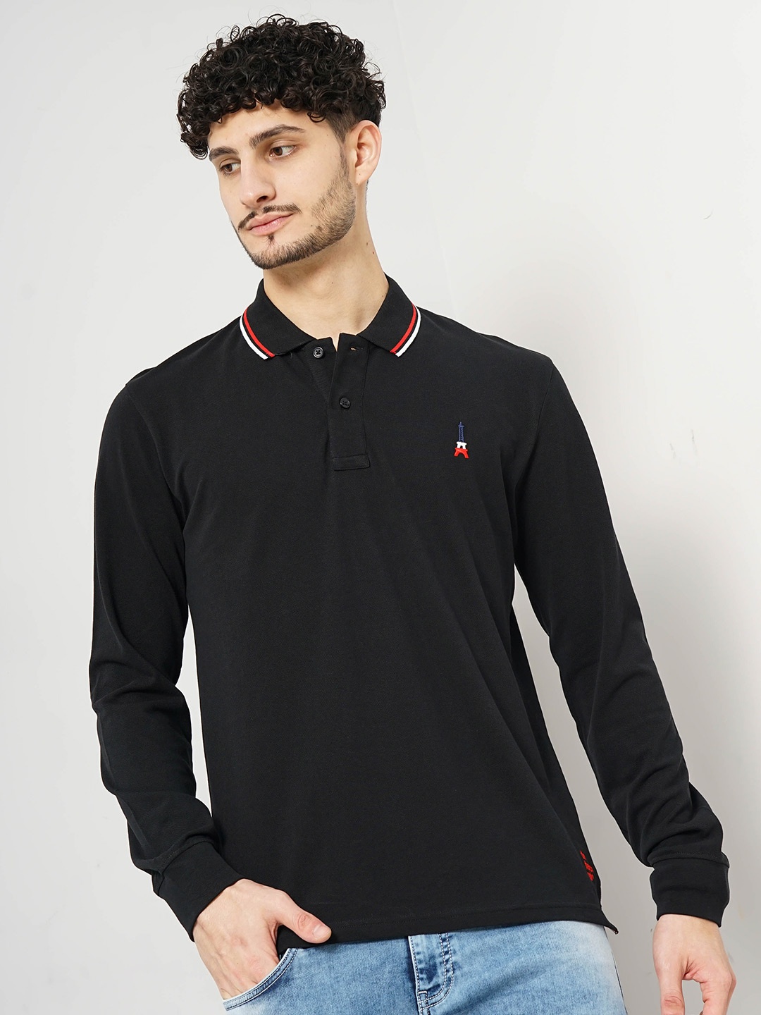 

Celio Polo Collar Cotton Casual T-shirt, Black