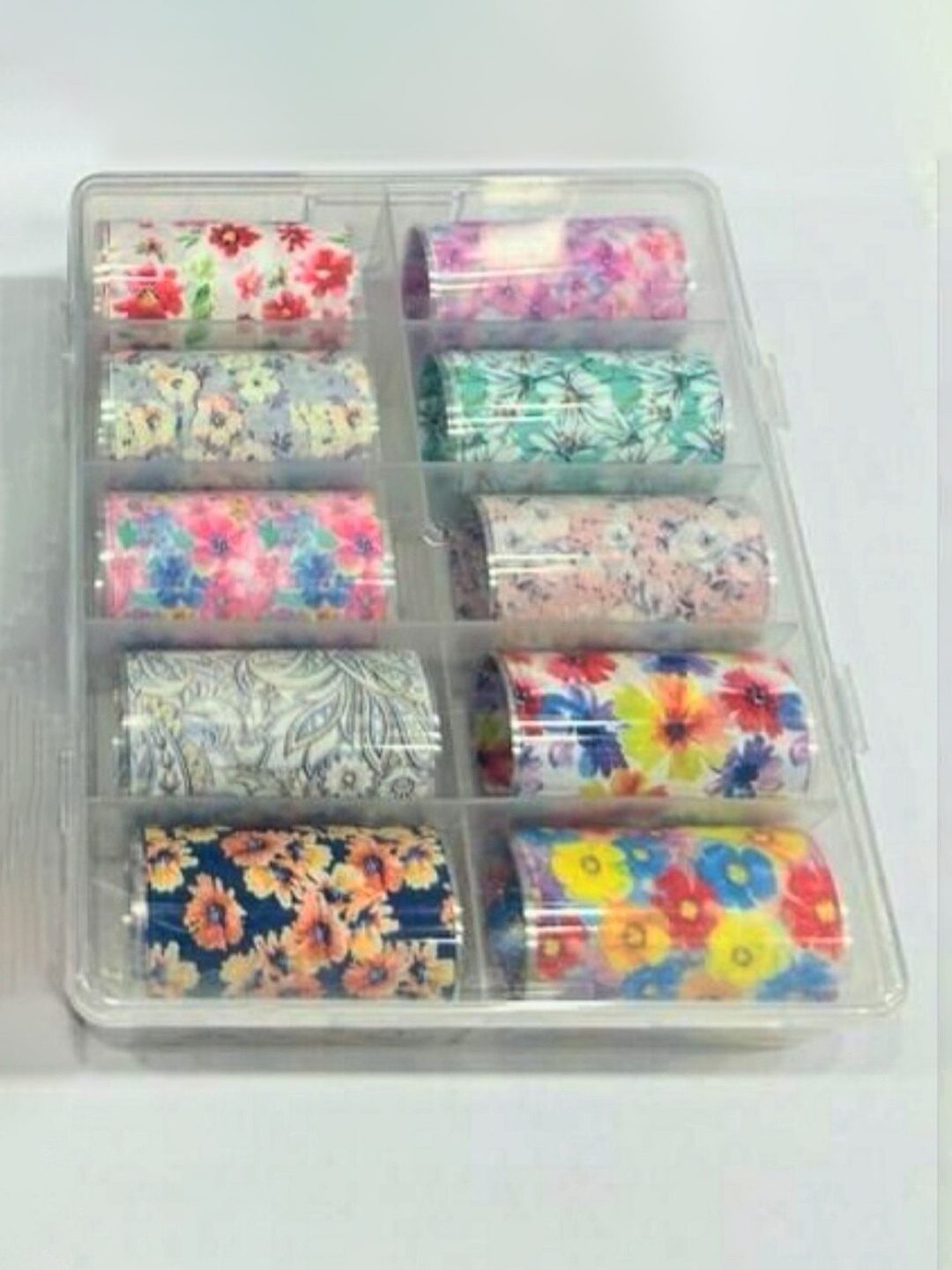 

FEELHIGH 10-Pcs Daisy Flower Printed Nail Foil Decals, Multi