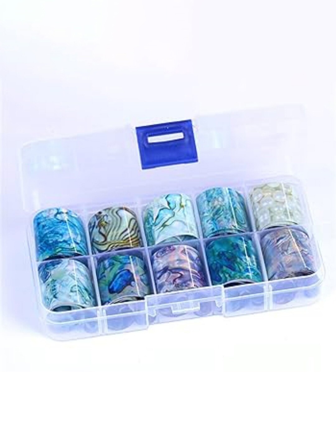 

FEELHIGH 10-Pcs Marble Printed Nail Foil Decals, Multi