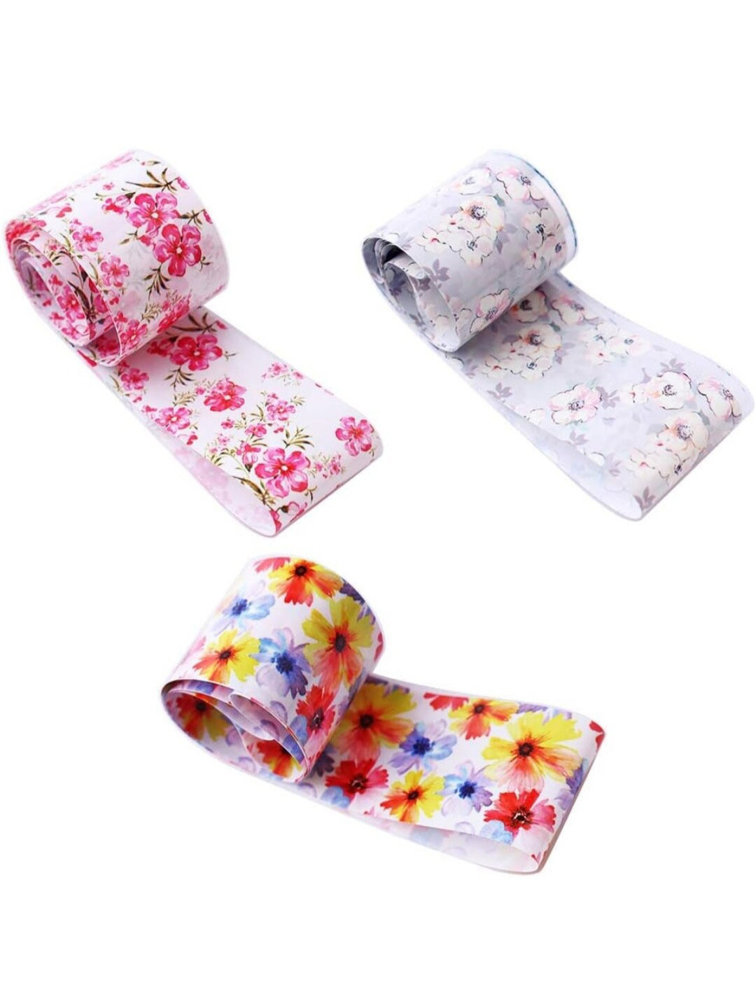 

FEELHIGH 10-Pcs Flower Printed Nail Foil Decals - 05, Multi