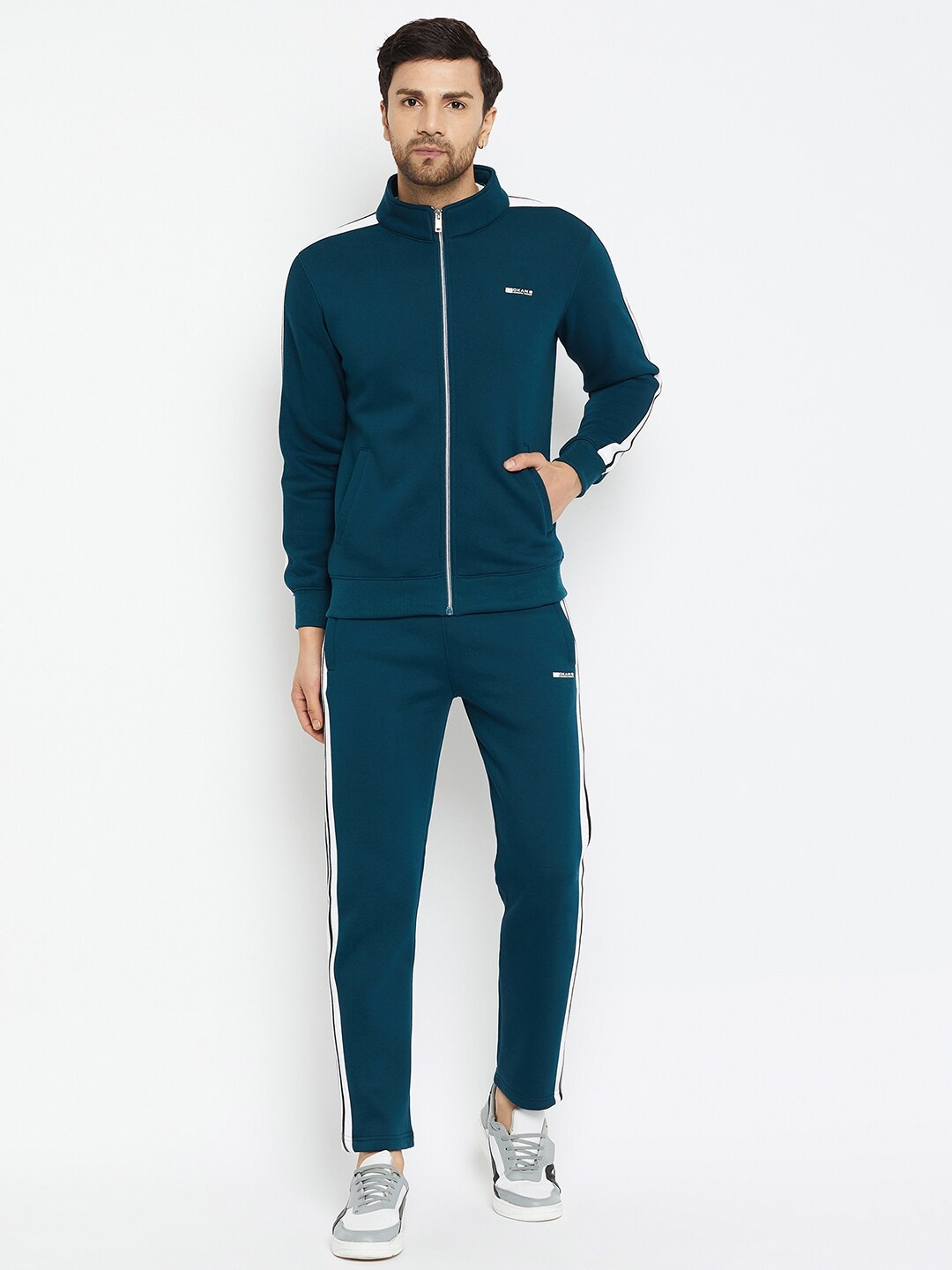 

Okane Stand Collar Fleece Tracksuits, Teal