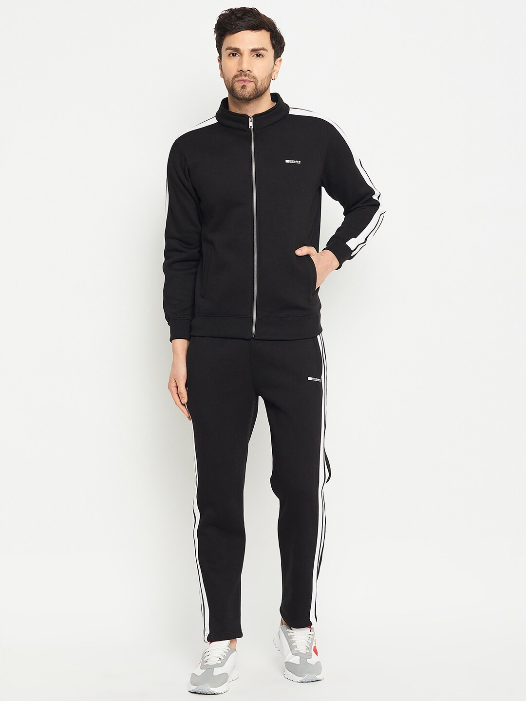 

Okane Stand Collar Cotton Fleece Tracksuits, Black