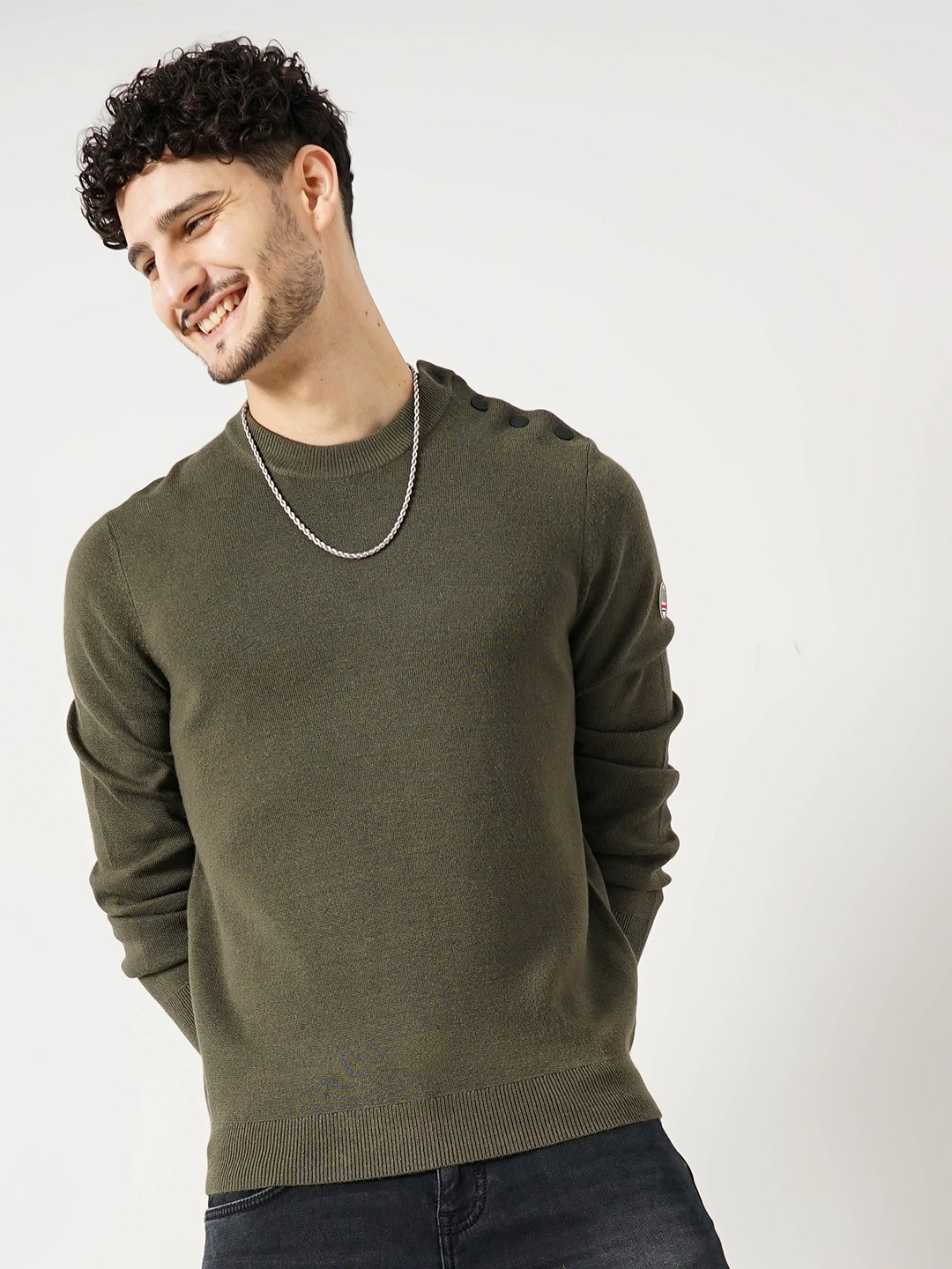 

Celio Round Neck Long Sleeves Pullover Sweatshirt, Olive