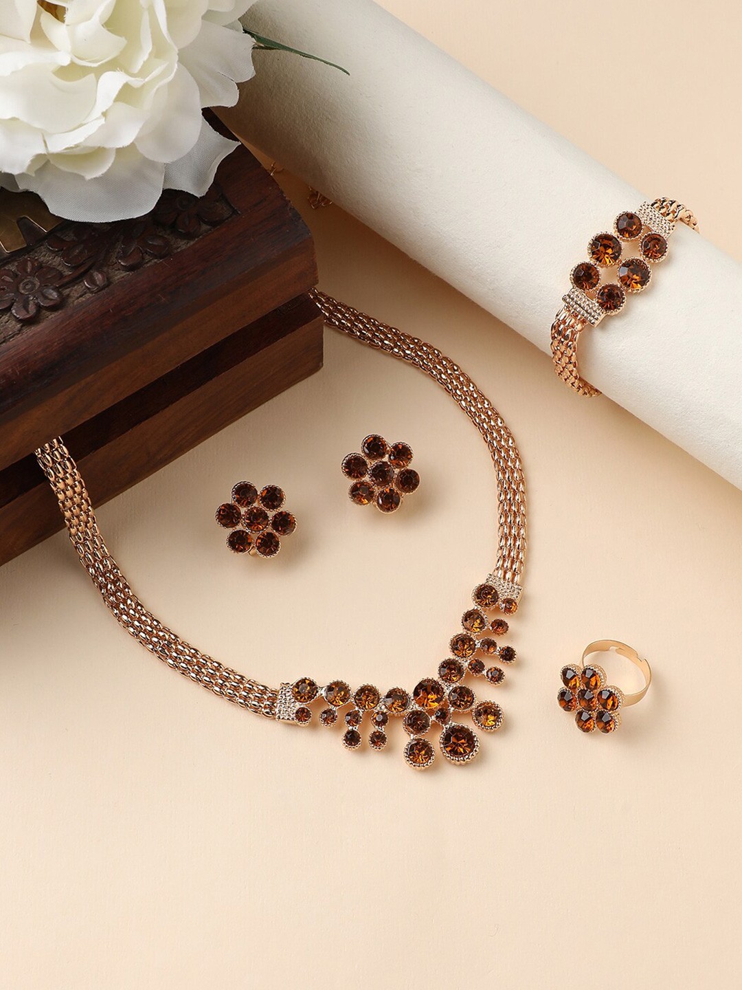 

Anouk Gold-Plated Stone-Studded Jewellery Set