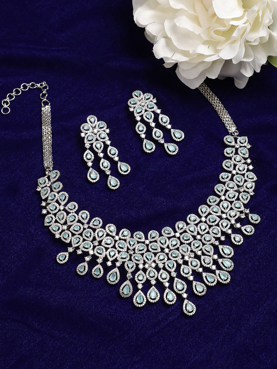

Anouk Silver Plated Stone Studded Jewellery Set