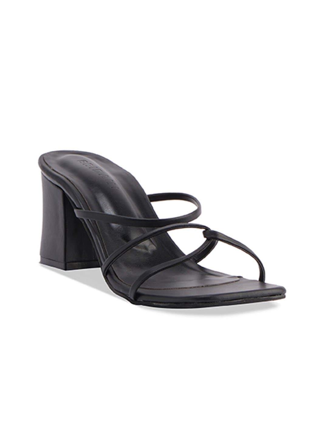 

ERIDANI Open Toe Block Heels, Black