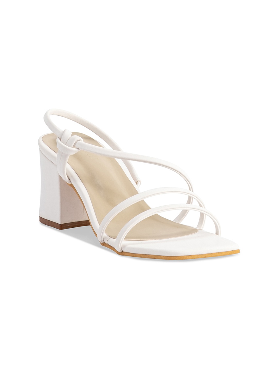 

ERIDANI Open Toe Block Heels, White