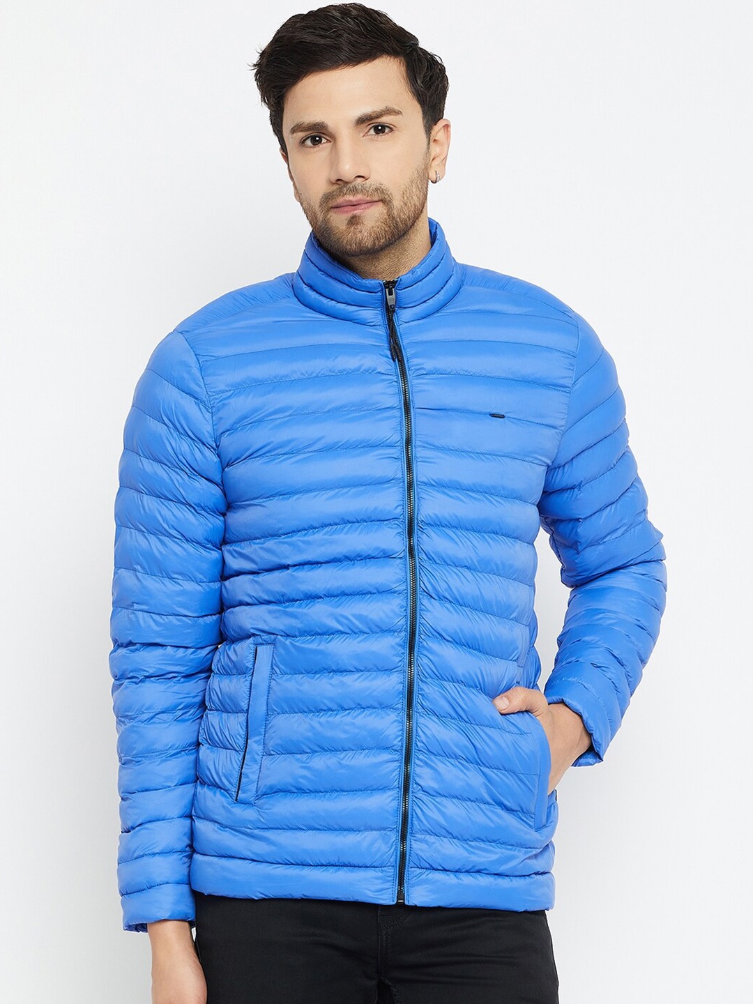 

Okane Mock Collar Lightweight Puffer Jacket, Blue