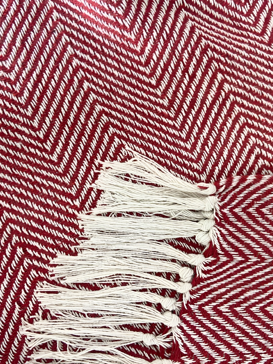 

SAJAVAT Red & White Woven-Design Cotton Throws