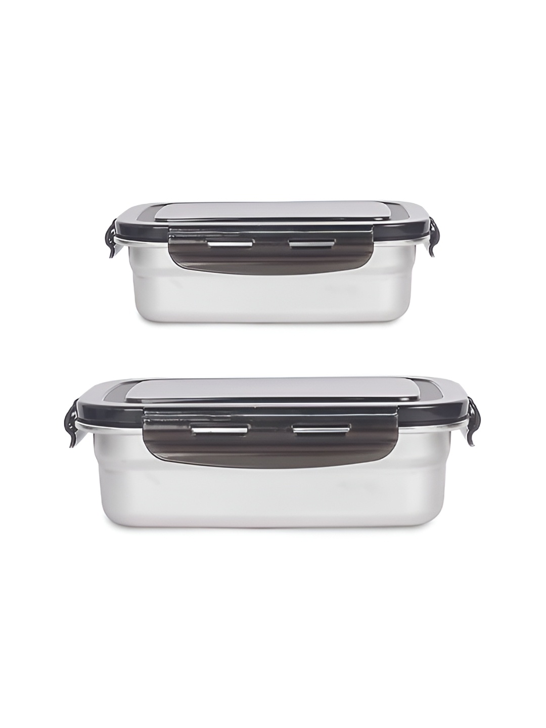 

Femora Silver-Toned 2 Pieces Stainless Steel Dishwasher Safe Lunch Box