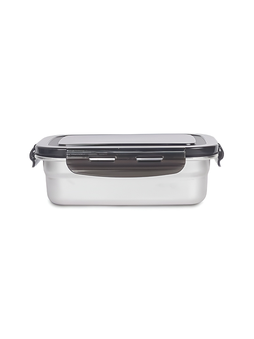 

Femora Silver Toned Stainless Steel Dishwasher Safe Food Container With Lid 1850 ml