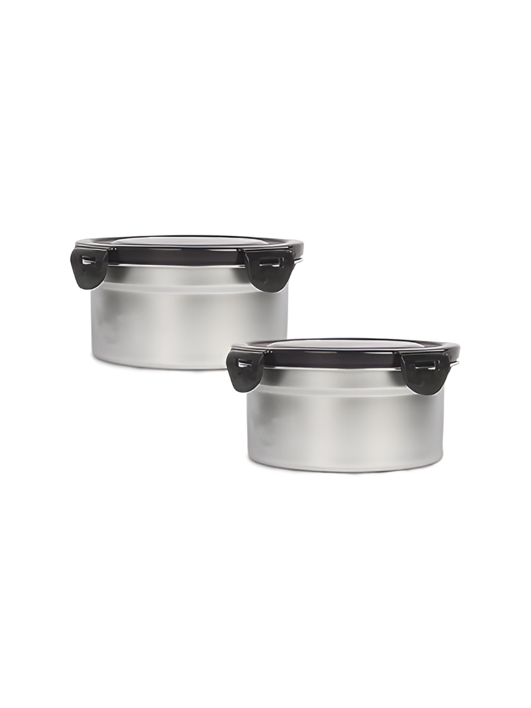 

Femora Silver-Toned 2 Pieces Stainless Steel Dishwasher Safe Lunch Box 550 ml