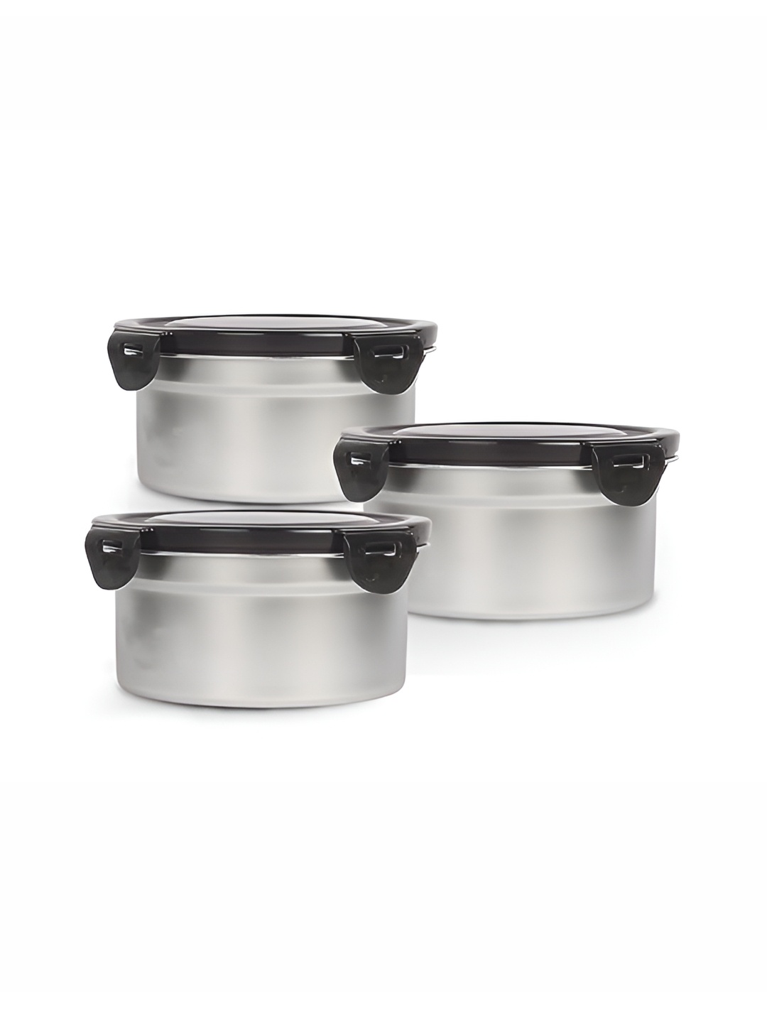 

Femora Silver-Toned 3 Pieces Stainless Steel Dishwasher Safe Lunch Box