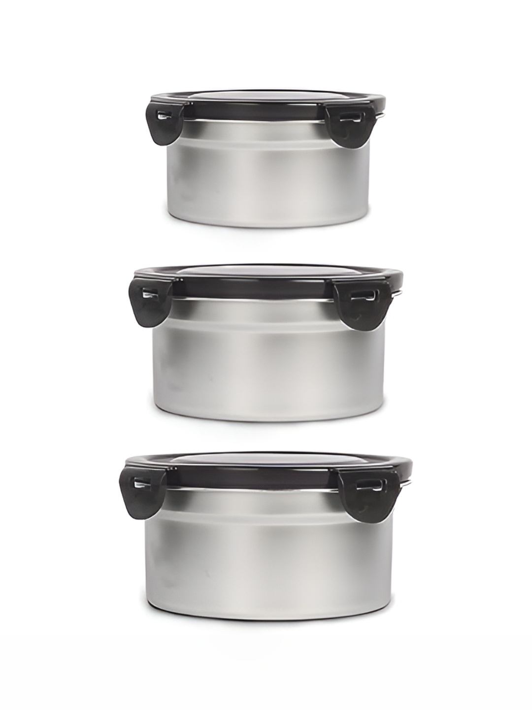 

Femora Silver-Toned 3 Pieces Stainless Steel Dishwasher Safe Lunch Box