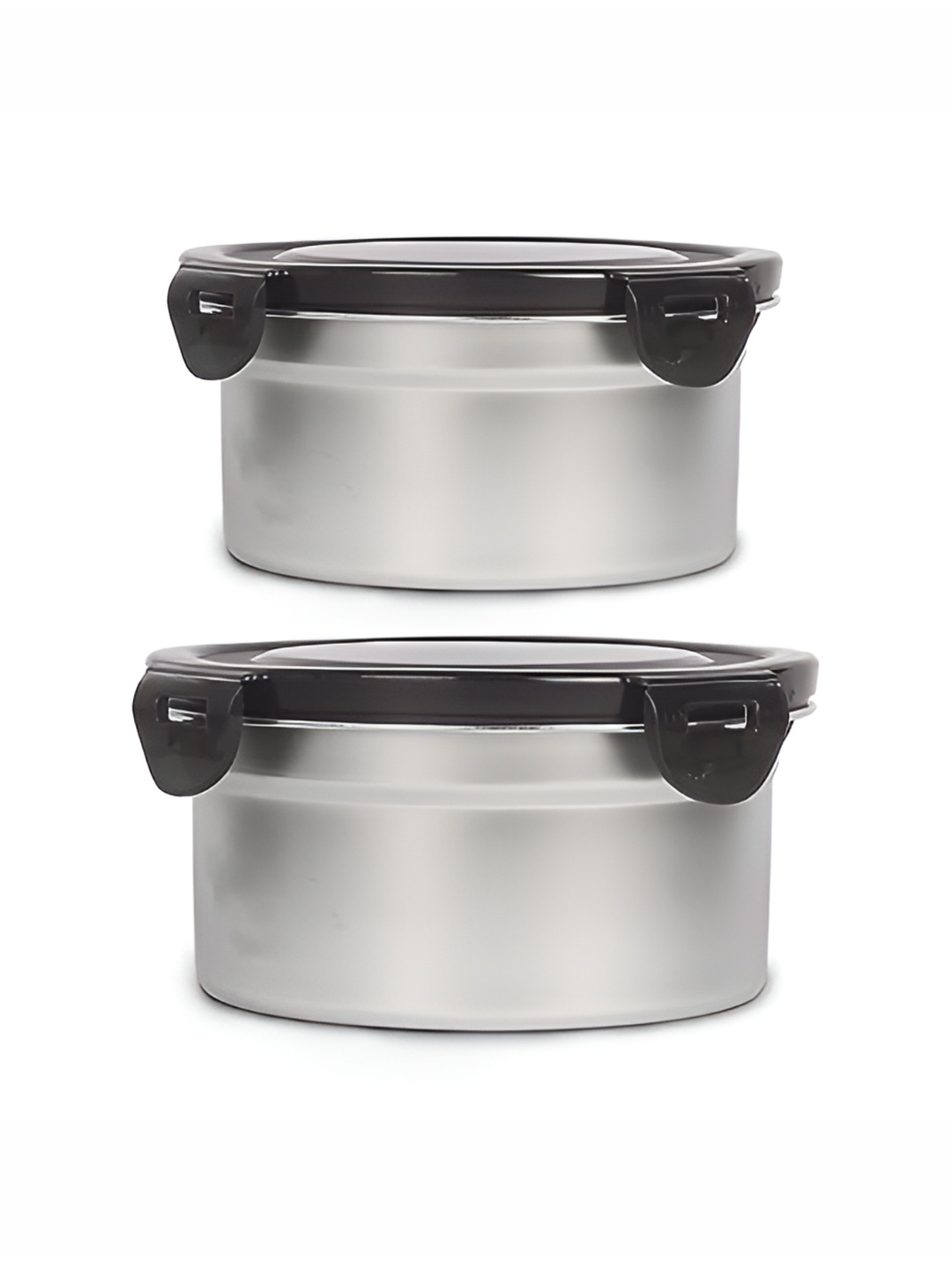 

Femora Silver-Toned 2 Pieces Stainless Steel Dishwasher Safe Lunch Box 550 ml