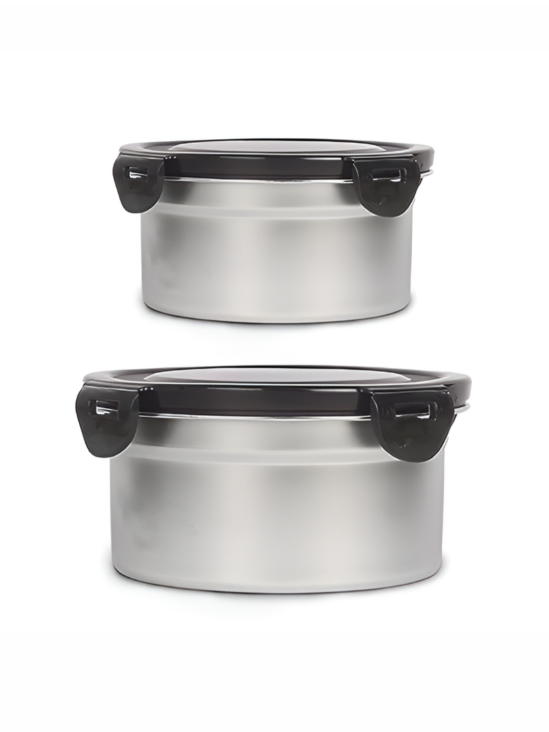 

Femora Silver-Toned 2 Pieces Stainless Steel Dishwasher Safe Lunch Box