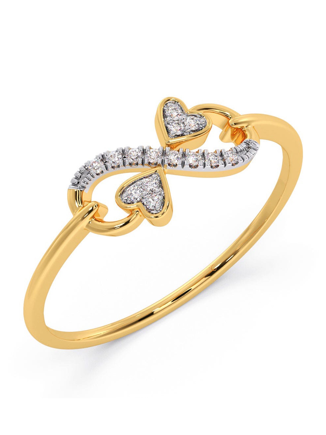 

CANDERE A KALYAN JEWELLERS COMPANY 18KT Gold Diamond Studded Ring-0.83gm