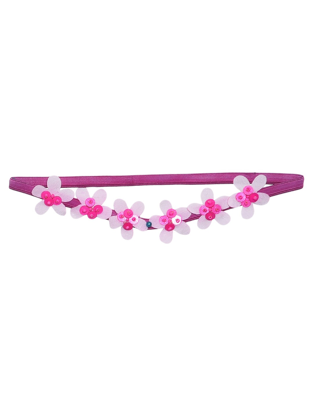 

A Little Fable Girls Embellished Floral Headband, Burgundy