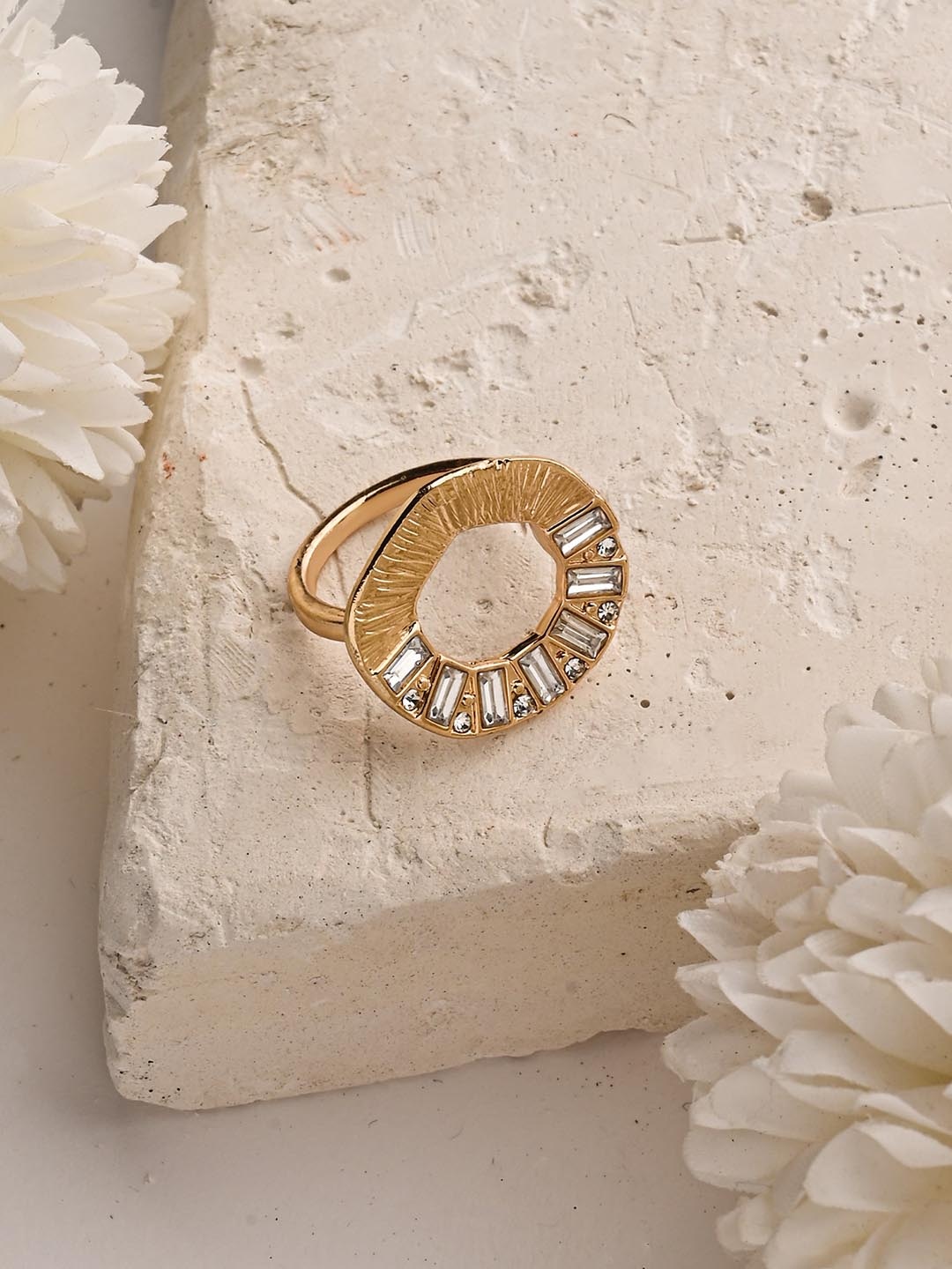 

Accessorize Textured Circle Ring, Gold