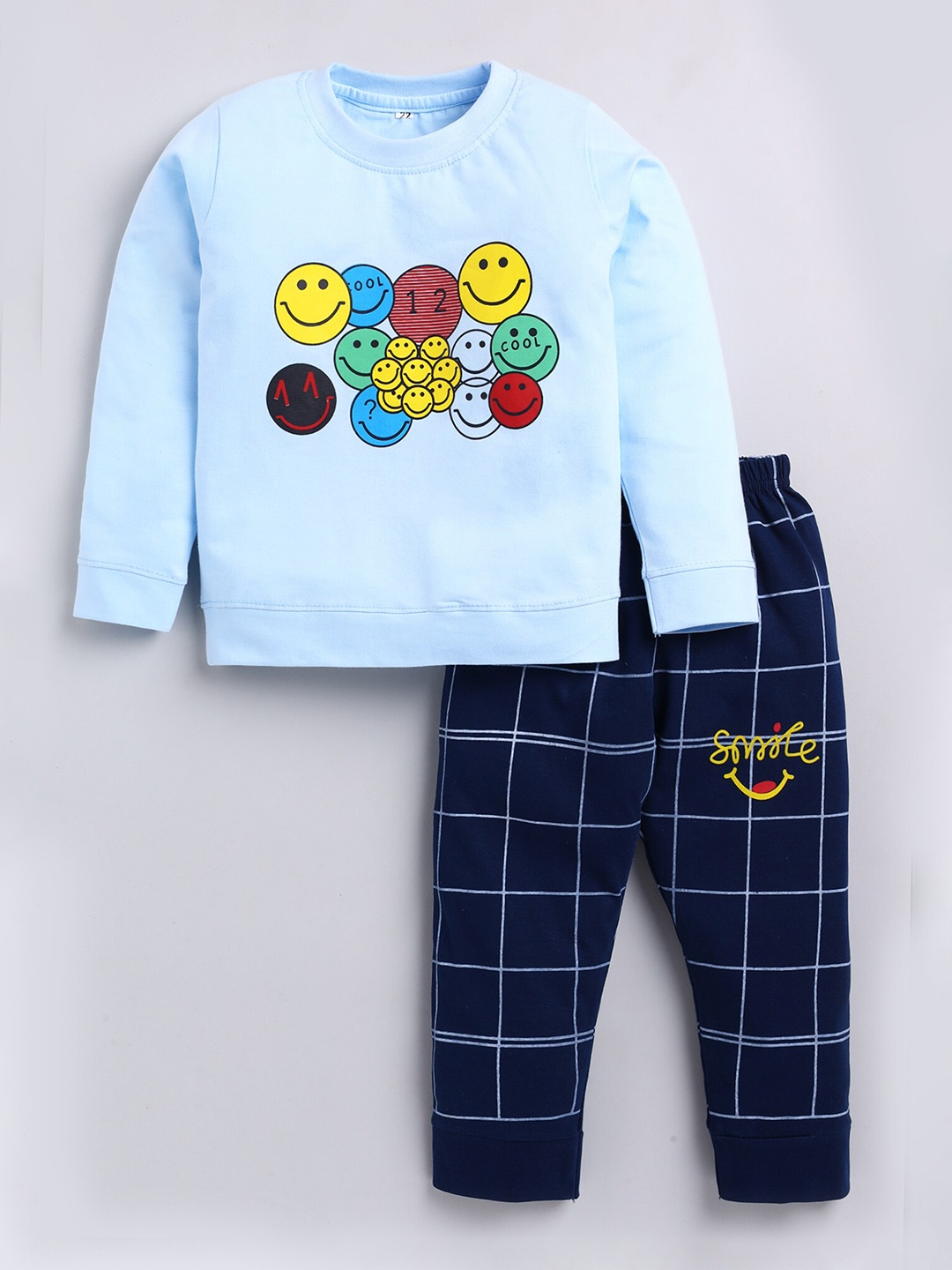 

BAESD Boys Printed Pure Cotton T-shirt with Pyjamas, Blue